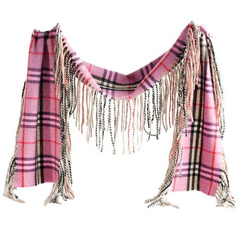 burberry nova plaid cashmere happy fringe scarf